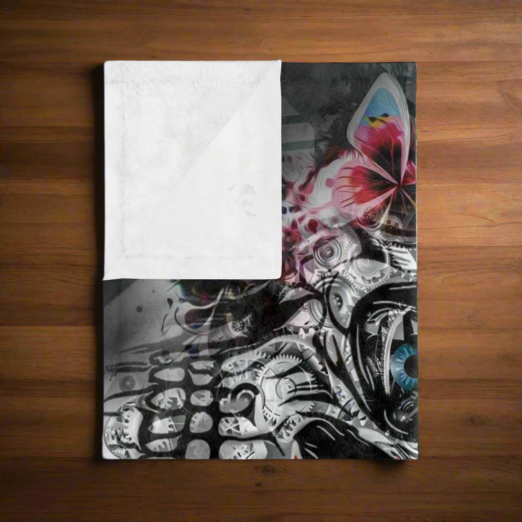 Vibrant Velveteen Microfiber Blanket, Cozy Throw for Home Decor, Unique Gift for Art Lovers, Festival Blanket, Colorful Bedroom Accent